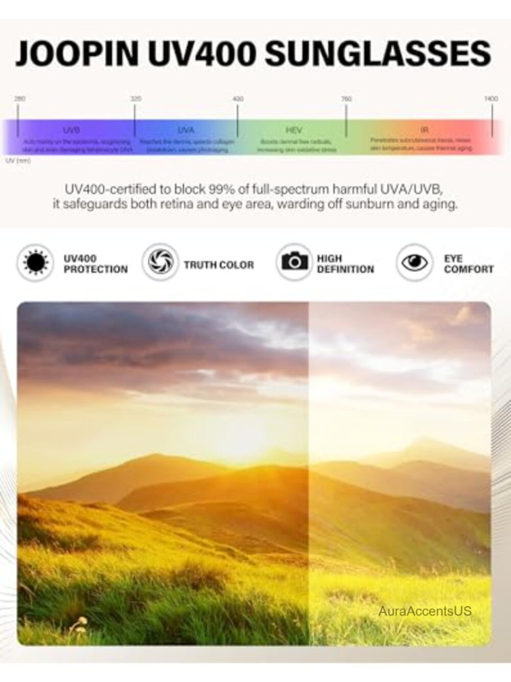 Oversized Rimless Square Sunglasses UV400 Protection Gradient Lens - Picture 4 of 6